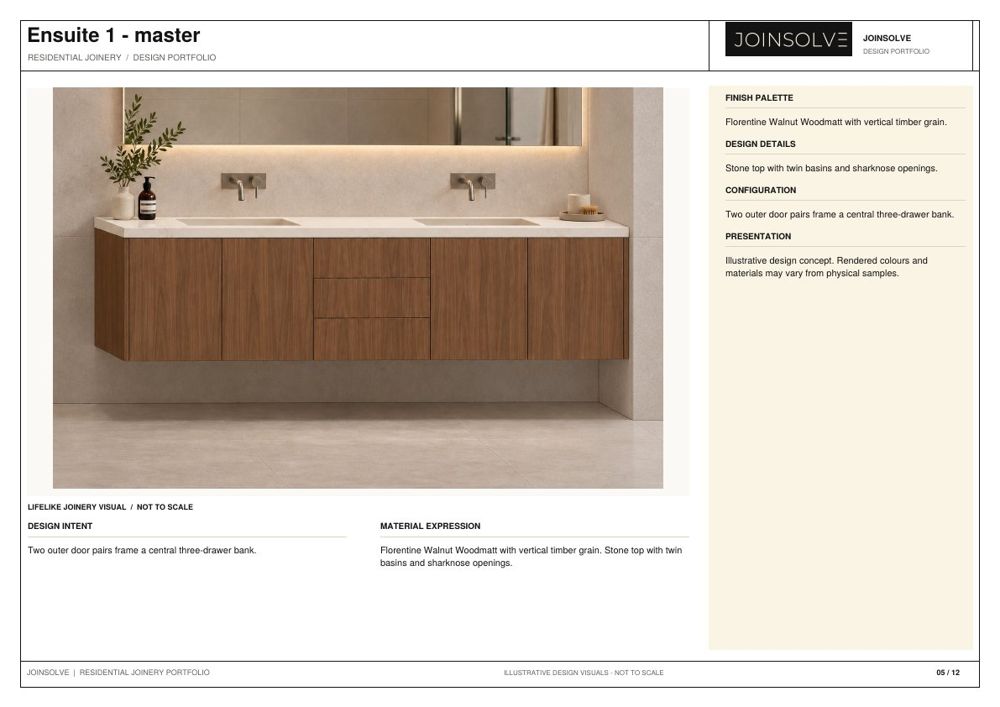Portfolio sheet 05: Ensuite 1 - master